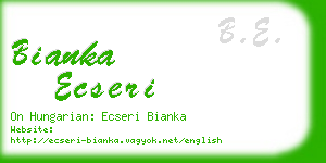 bianka ecseri business card